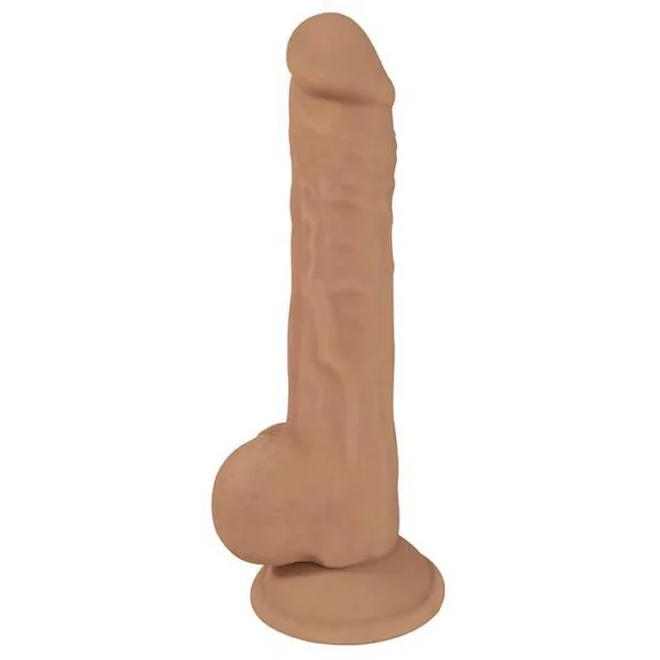 Fleshstixxx 9 inches Silicone Dildo With Balls Latte