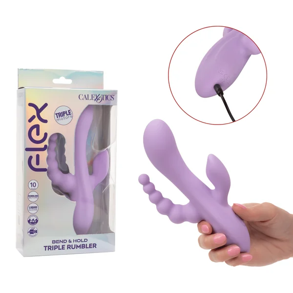 Flex Bend Hold Trpl Rumbler Triple Vibrator Purple