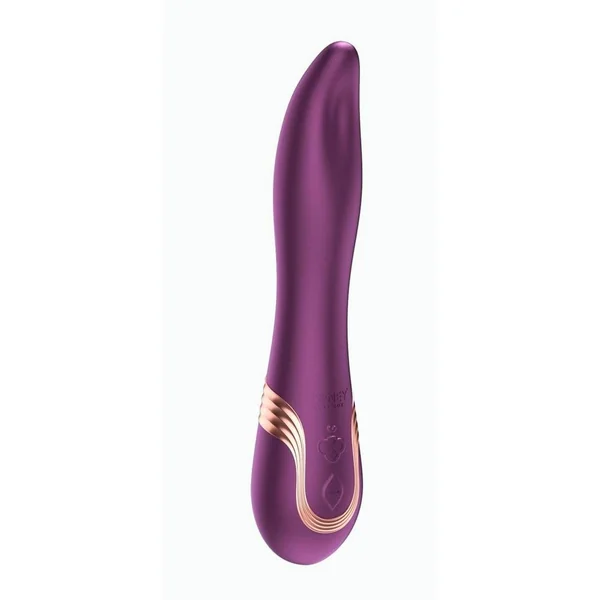Fling Tongue-like Oral Licking Rechargeable Silicone Vibrator – Purple/Gold