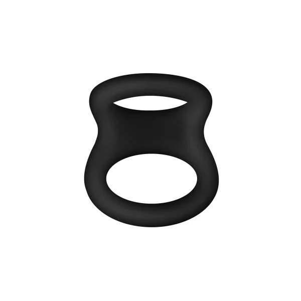 Forto F-22 Liquid Silicone Cock & Ball D-Ring, Large, Black