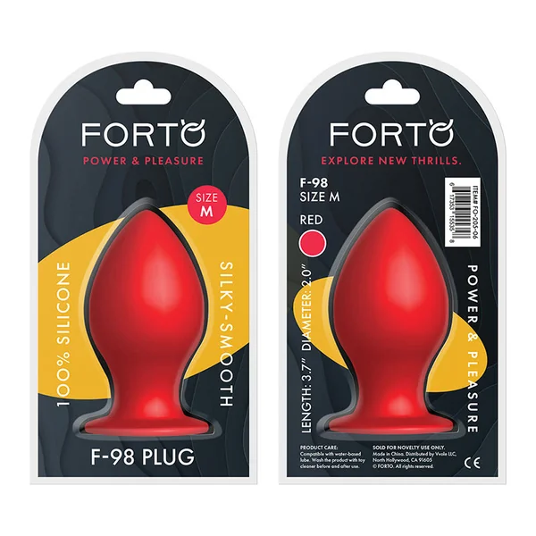 Forto F-98 Cone Silicone Anal Plug Medium Red