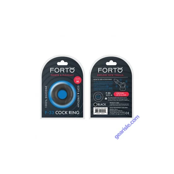 Forto F 33 21 MM Liquid Silicone Cock Ring Medium Blue