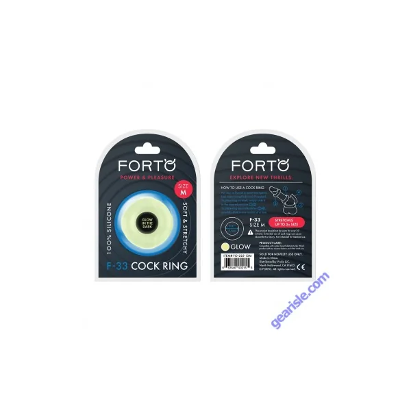 Forto F 33 21 MM Liquid Silicone Cock Ring Medium Glow