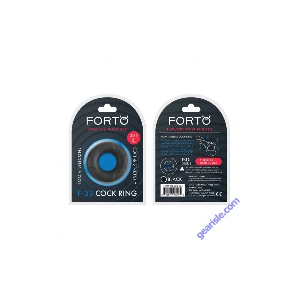 Forto F 33 25 MM Liquid Silicone Cock Ring Large Black