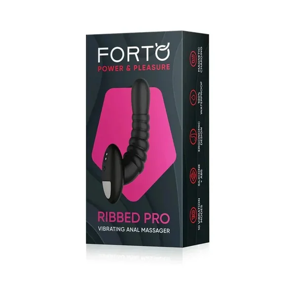 Forto Ribbed Pro Rechargeable Silicone Vibrating Anal Massager