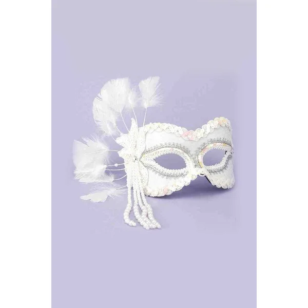 Forum Novelties - Feathered Masquerade Mask - White