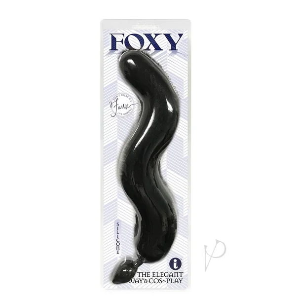 Foxy Silicone Fox Tail Butt Plug - Black