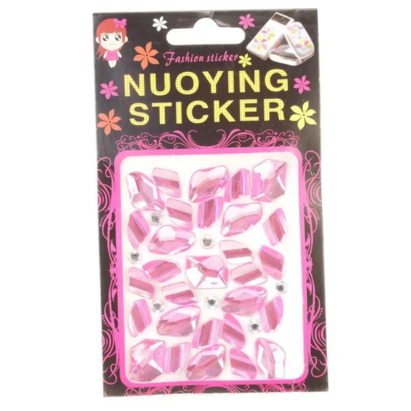 Fuchsia Faceted Beaded Gemstone Stickers