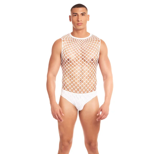 Full Effect White Two Piece Adult Intimate Bodysuit Set Small Medium