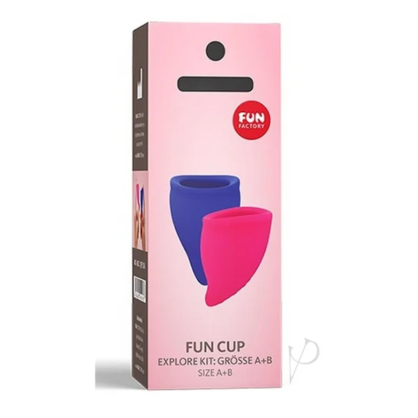 Fun Cup Explore Kit Silicone Menstrual Cup Set - A/B - Pink/Ultramarine