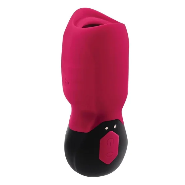 Gender X Body Kisses Rechargeable Silicone Vibrating Suction Massager – Red/Black