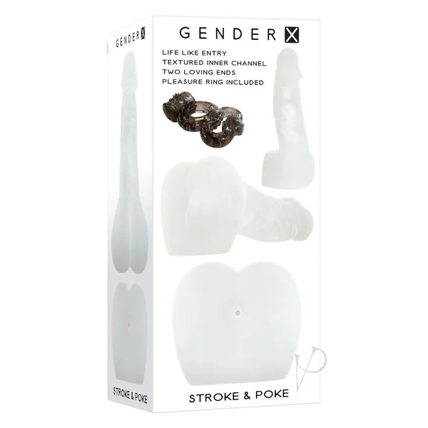 Gender X Stroke and Poke Vibrating Masturbator - Clear