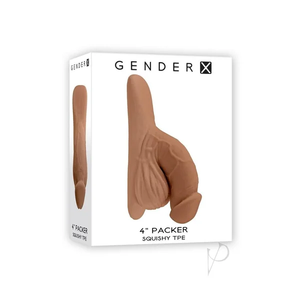 Gender X TPE Packer Dildo 4in - Caramel