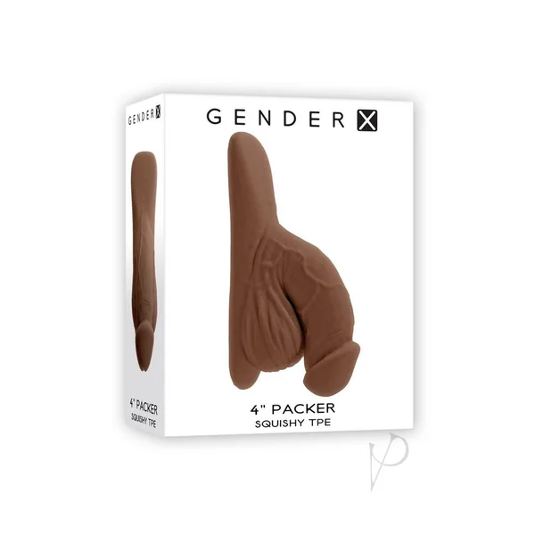 Gender X TPE Packer Dildo 4in - Chocolate