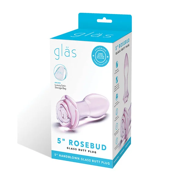 Glas 5 Rosebud Glass Butt Plug "