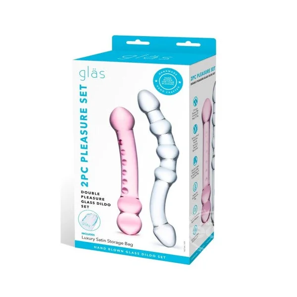Glas Double Pleasure Glass Dildo Set