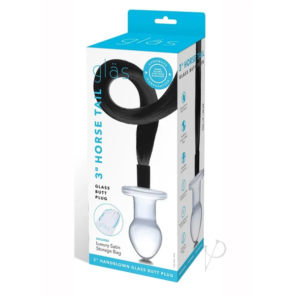 Glas Stallion Butt Plug - Clear/Black