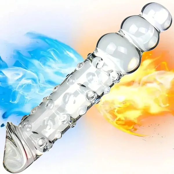 Glass Real Anal Beads Transparent Crystal Penis Double Head Glass Dildo