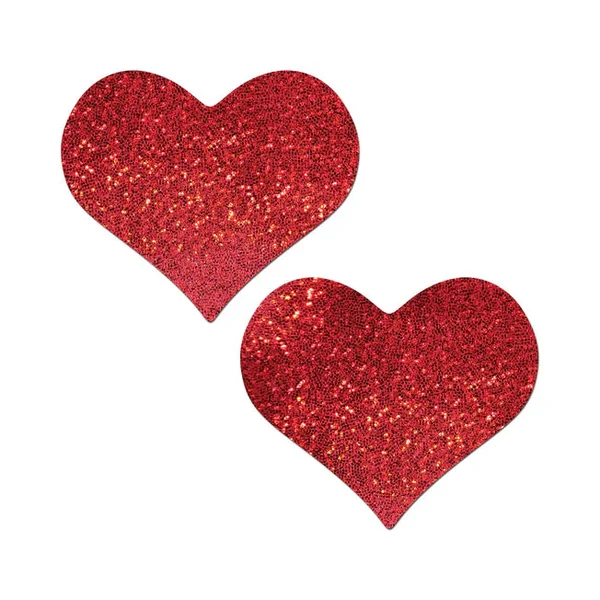 Glitter Red Heart Full Breast Covers