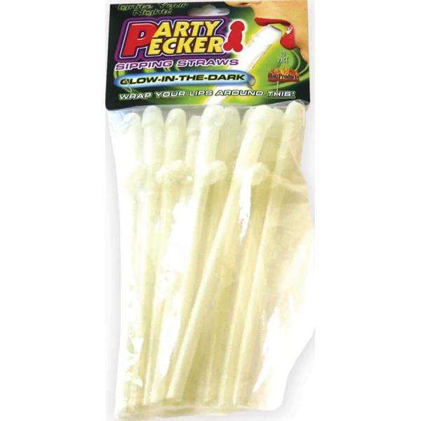 Glow in the Dark Penis Straws 10 Pack Party Bachelorette Favors