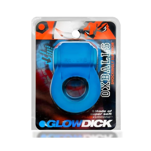 Glowdick Silicone Cockring with Led - Blue Ice