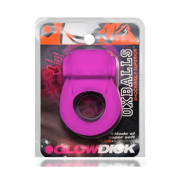 Glowdick Silicone Cockring with Led - Pink Ice
