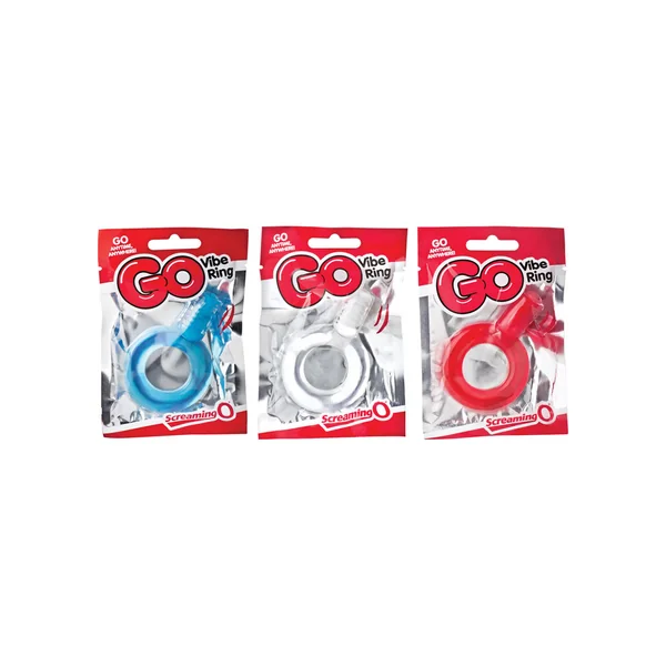 Go Vibe Ring Disposable Cockrings Assorted Colors 18 Each Per Counter Display