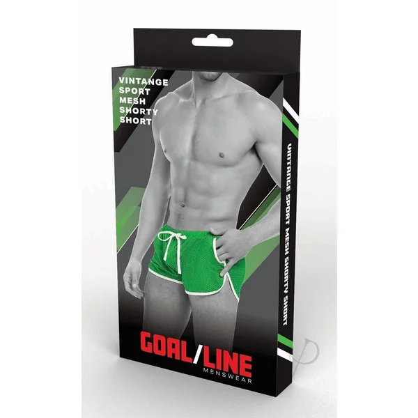 Goal Line Side Split Mesh Booty Shorts - Large/XLarge - Green
