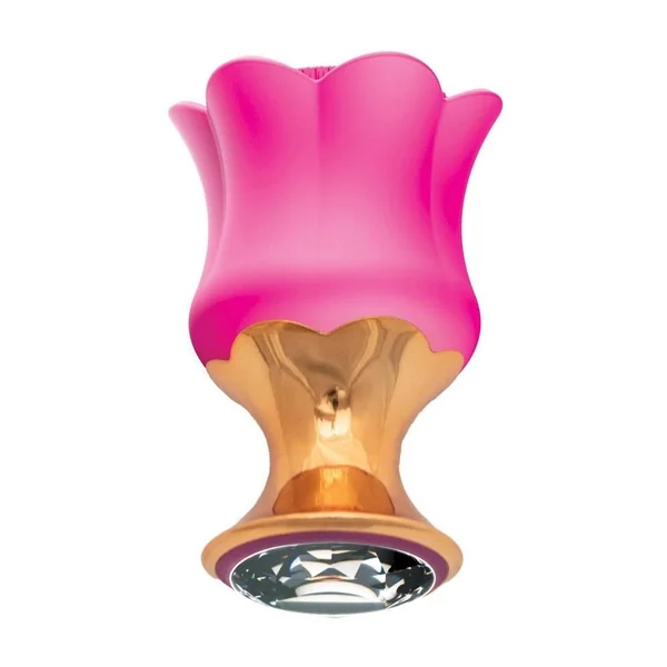 Goddess Diamond Bloom Rechargeable Silicone Massager - Fushcia