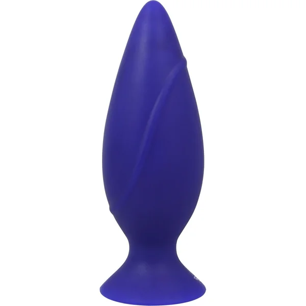 Golden Triangle Corked Silicone Anal Plug Medium Blue