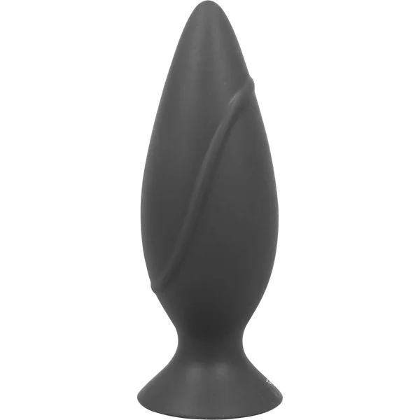 Golden Triangle Corked Silicone Anal Plug Medium Charcoal