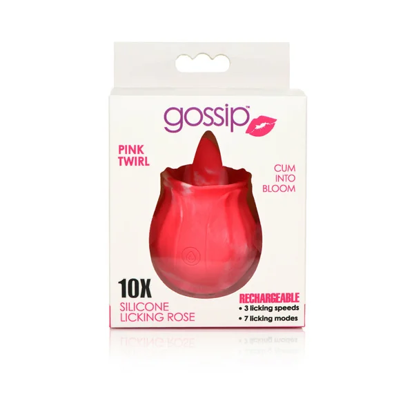 Gossip Tongue Tickler 10 Function Rechargeable Silicone Licking Rose Pink