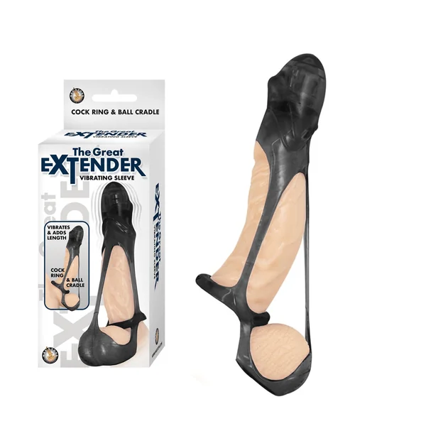 Great Extender Vibrating Male Penis Extender Sleeve Cock Cage Vibrator