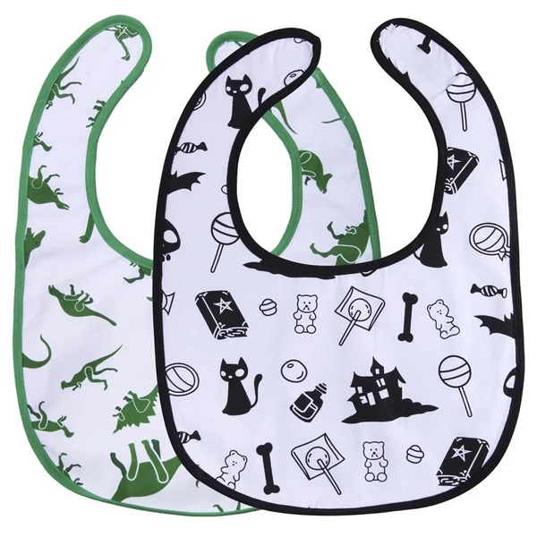 Green Dinosaurs & Halloween17 Bib Set