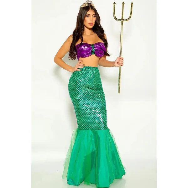 Green Strapless Sexy Mermaid Two Piece Costume