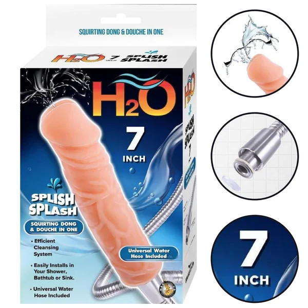 H20 Splish Splash Realistic Squirting Dildo Douche Beige