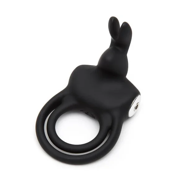 Happy Rabbit Black Couples Stimulating Rabbit Love Ring – USB Rechargeable
