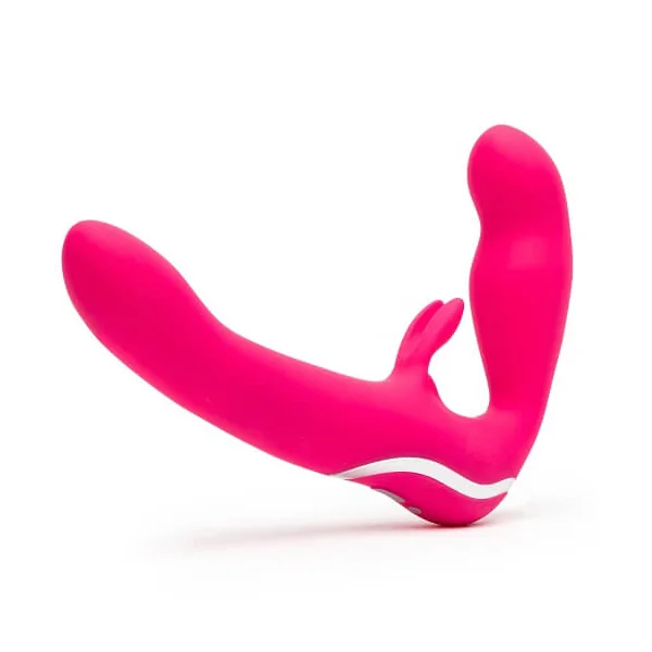 Happy Rabbit Pink Rechargeable Vibrating Strapless Strap On