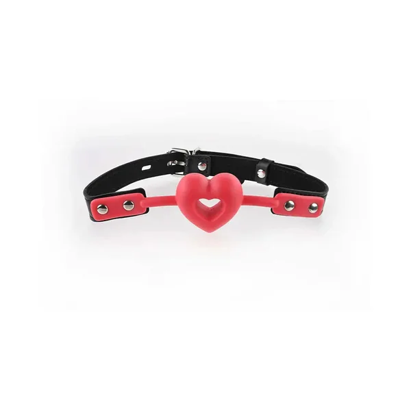 Heart Ball Gag - Breathable Heart-Shaped Silicone Ball Gag Red