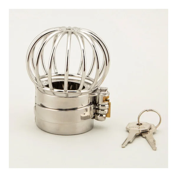 Heavy Duty Stretching Scrotum Pendant Chastity Lock Cage Stainless Steel