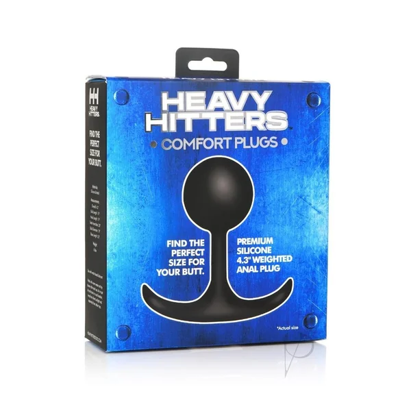 Heavy Hitters Comfort Plugs Premium Silicone Weighted Round 4.4in - Black