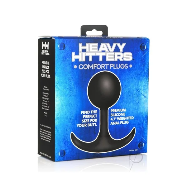 Heavy Hitters Comfort Plugs Premium Silicone Weighted Round 4.7in - Black