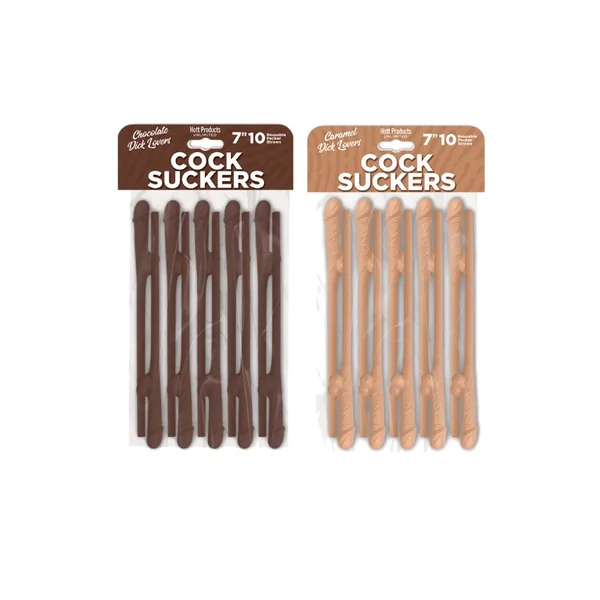 Hott Products - Cock Suckers Reusable Penis Straws - Assorted Colors