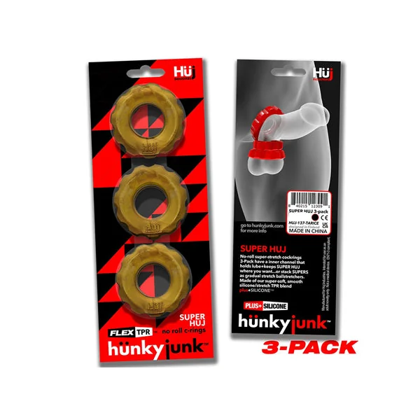 Hunkyjunk SuperHuj Bronze Metallic Cockrings 3 Pack