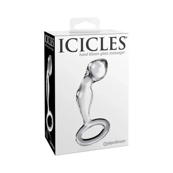 Icicles No. 46 Glass Prostate Massager 3.5 in. Clear