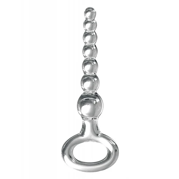 Icicles No. 67 Curved Clear Glass Anal Beads