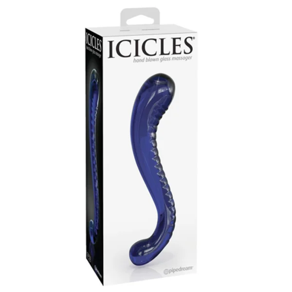 Icicles No. 70 Curved Blue Glass G-Spot Wand
