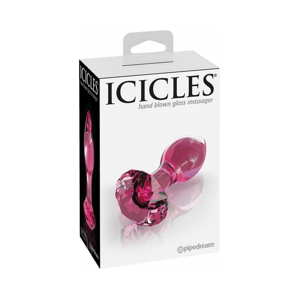 Icicles No. 79 Glass Anal Plug With Faceted Base Pink