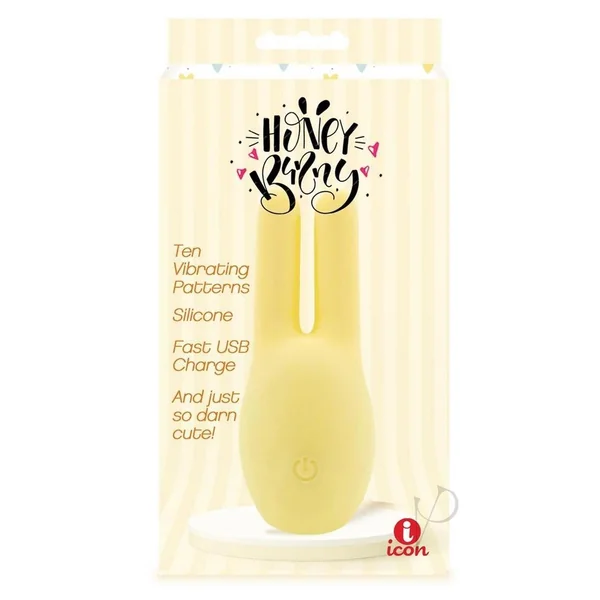 Icon Brands Buzzy Buddies Honey Bunny Yellow Clitoral Stimulator Vibrator