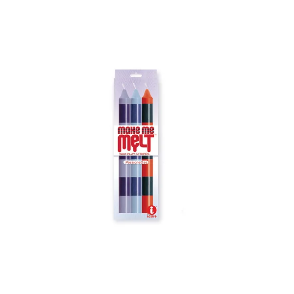 Icon Brands - Make Me Melt - Warm Drip Candles - 3pk Stripes Pasionettes